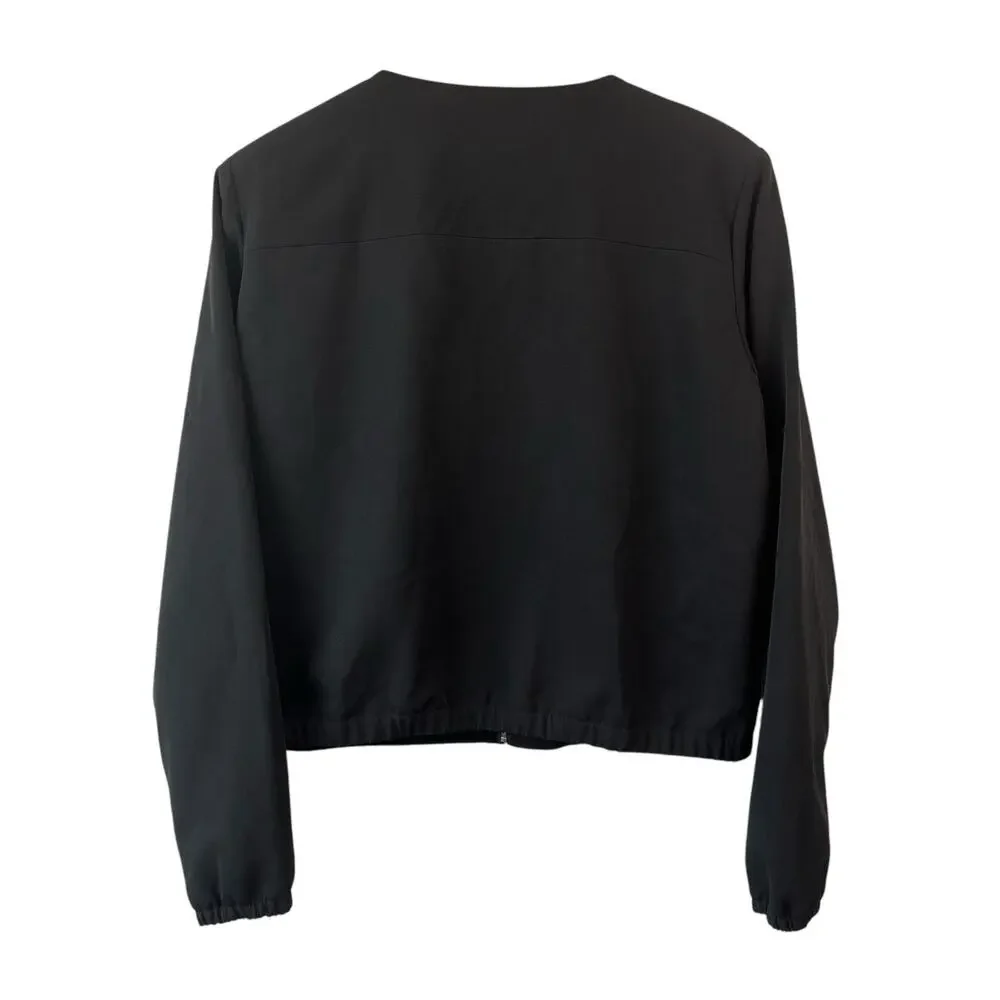 Crosby‎ Womens Jacket Black Large Zip Up Bomber Style Business Casual Stretch